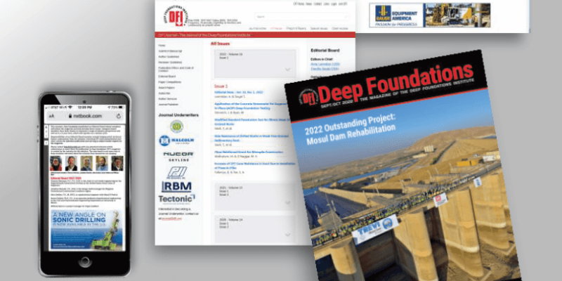 phone, magazine, and website pages with ads