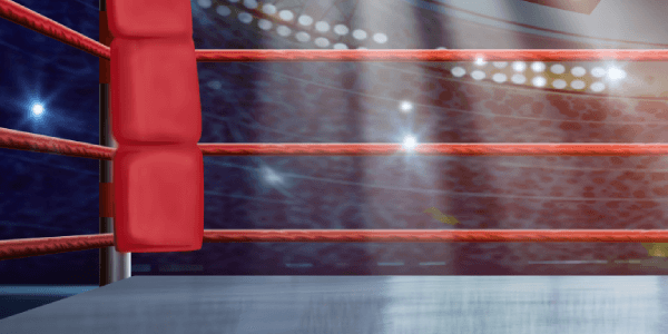 closeup of boxing ring