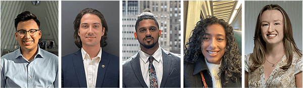 headshots of 5 student award winners