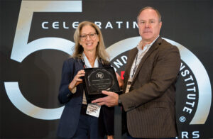 outstanding project award winner marya gorczyca with rudolph frizzi